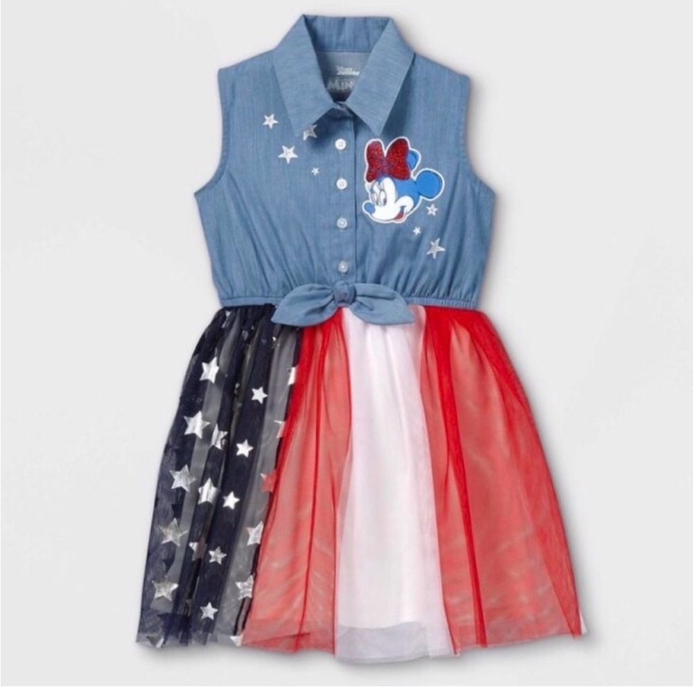 Disney Minnie Mouse Red White & Blue Star Dress
